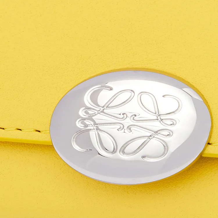 LOEWE Shiny Nappa Calfskin Wallet Small Size Women's Corn Yellow-4