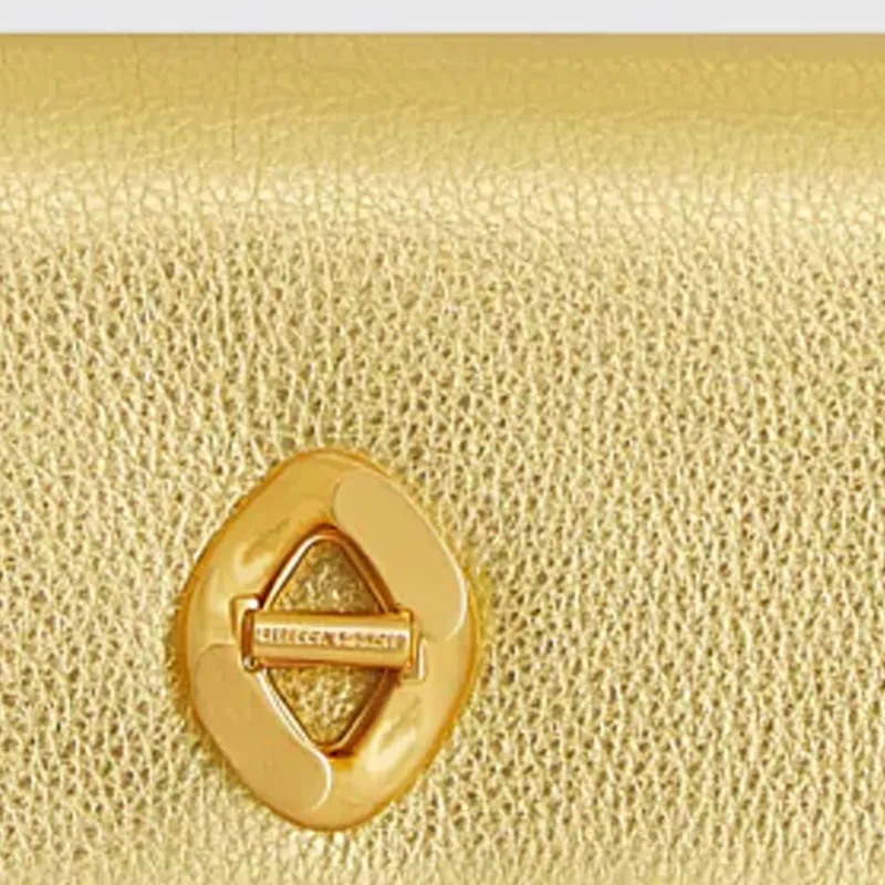REBECCA MINKOFF Leather Shoulder Bag Crossbody Bag Women's Gold-3