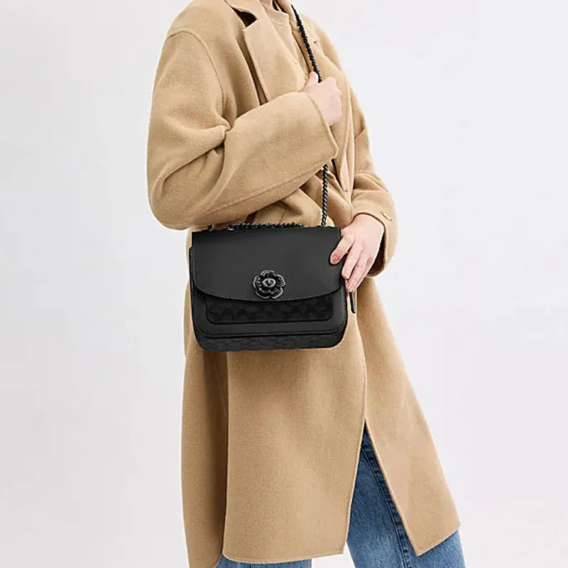 COACH Madison Cow Leather Shoulder Bag Crossbody Bag Women's Charcoal Gray-4