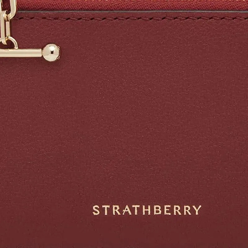 Strathberry Smooth Calf Leather Wallet Women's Ox Blood Red-3