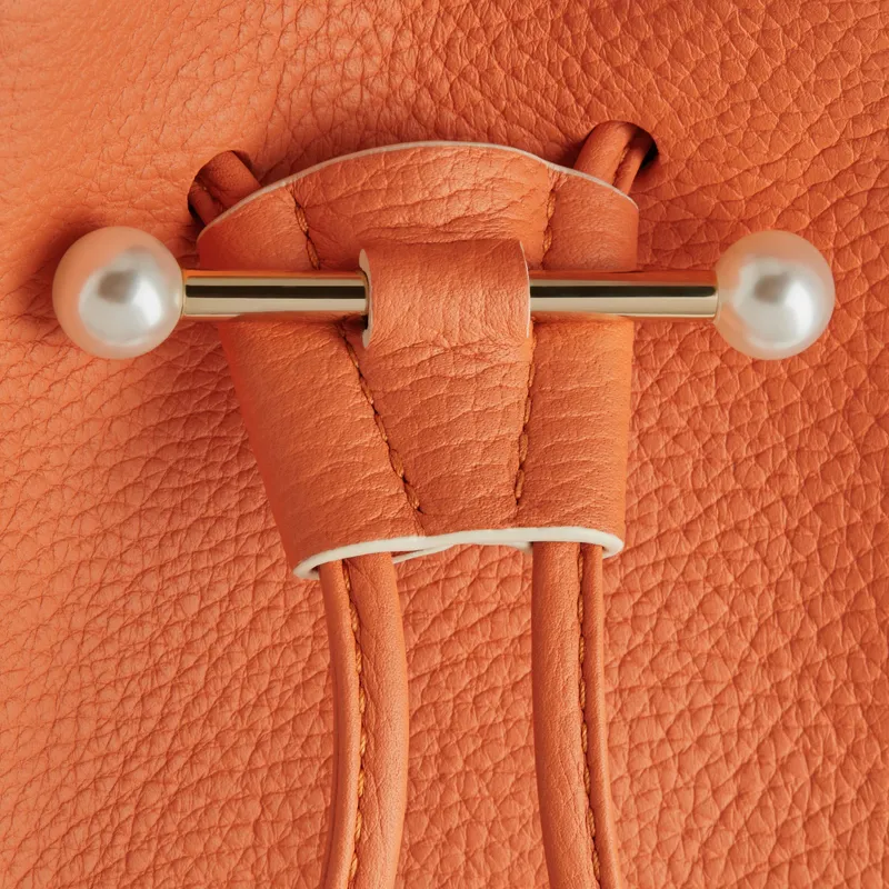 Strathberry Shrimps Collaboration Calfskin Bucket Bags Shoulder Bag Crossbody Bag Handbag Women's Orange-5