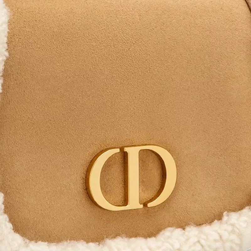 DIOR 30 Montaigne Lambskin Shoulder Bag Crossbody Bag Handbag Medium Size Women's Brown-3
