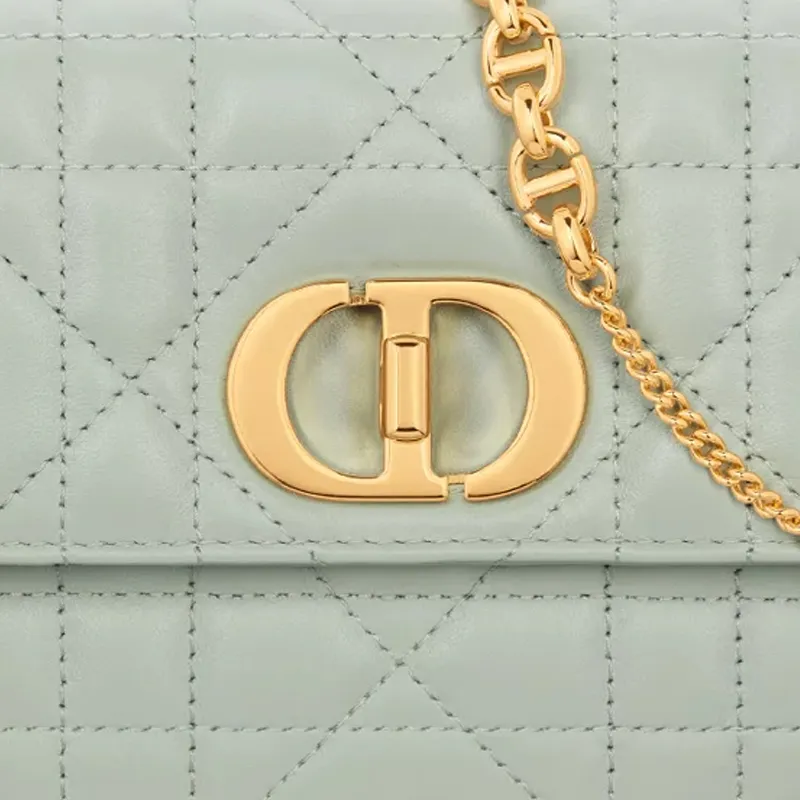 DIOR Sheepskin Shoulder Bag Women's Bright Green-5
