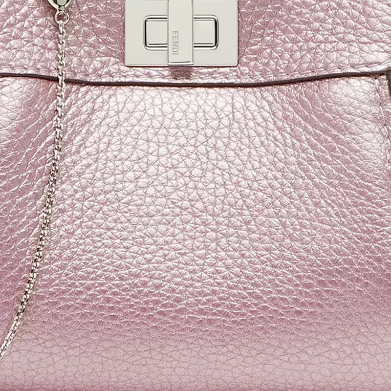 FENDI Peekaboo Calfskin Shoulder Bag, Crossbody Bag, Handbag Extra Mini Women's Pink-4