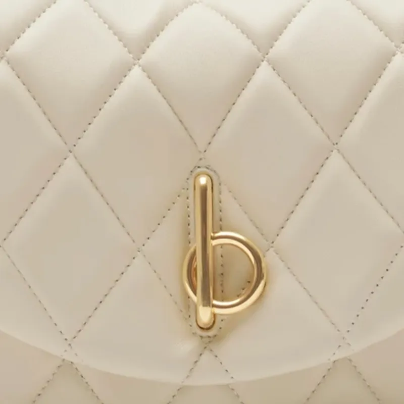 Burberry Lambskin Shoulder Bag Women's Soap White-3