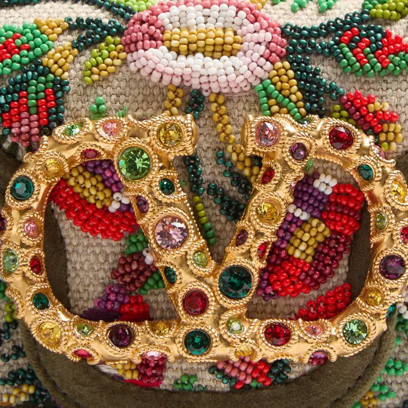 Valentino Linen Crossbody One Shoulder Handbags Small Size Women's Natural Multicolor-5
