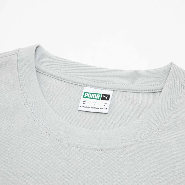 PUMA Casual T Shirt Unisex Gray White-3