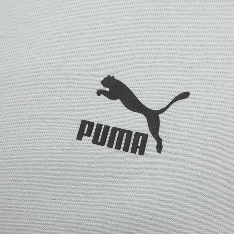 PUMA Casual T Shirt Unisex Gray White-2
