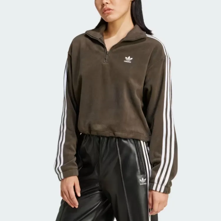Adidas Originals Polar Fleece Sweatshirt Women's Dark Shadow Olive-2