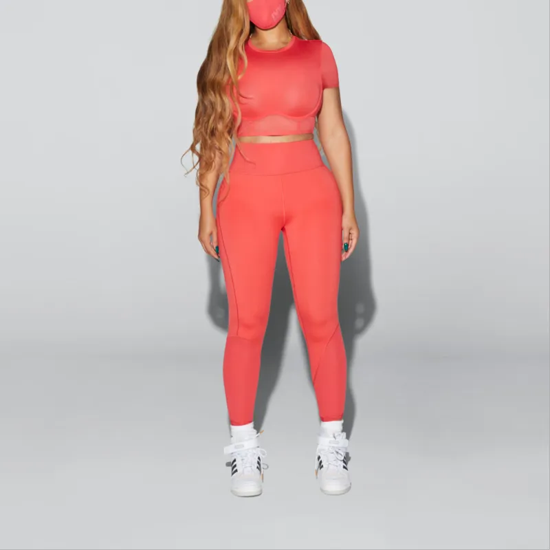 Adidas Ivy Park Corset Crop Top Real Coral-2
