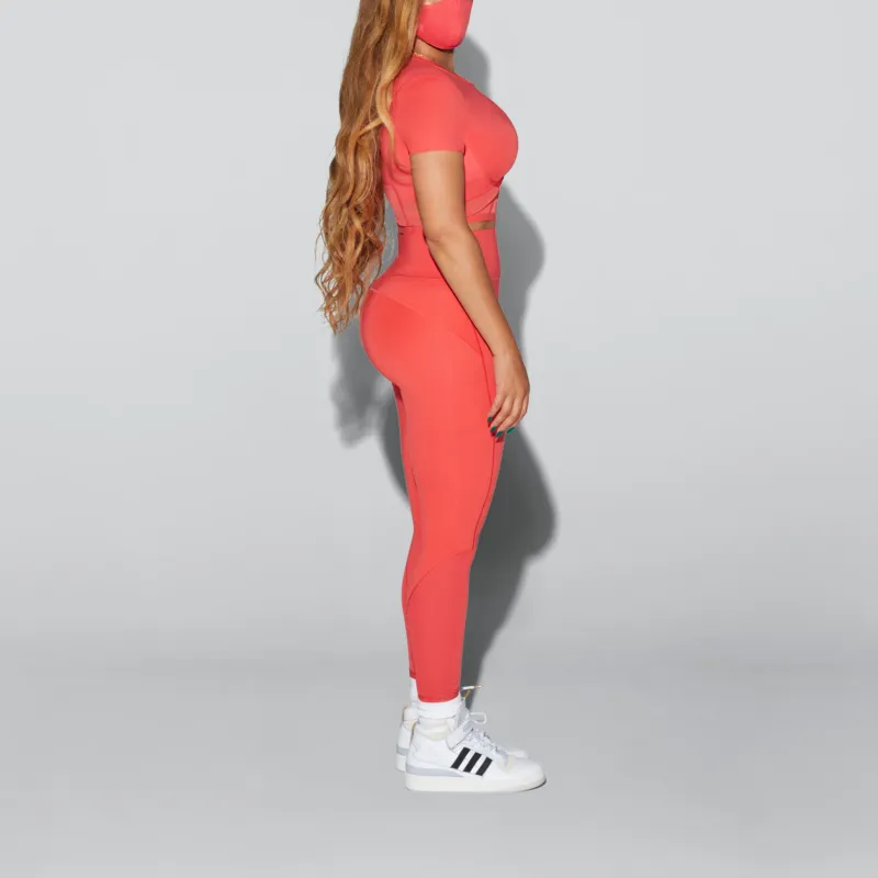 Adidas Ivy Park Corset Crop Top Real Coral-4