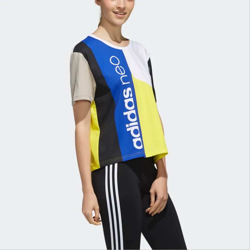 Adidas Neo T Shirt Women's White/Preppy Silver Gray-4