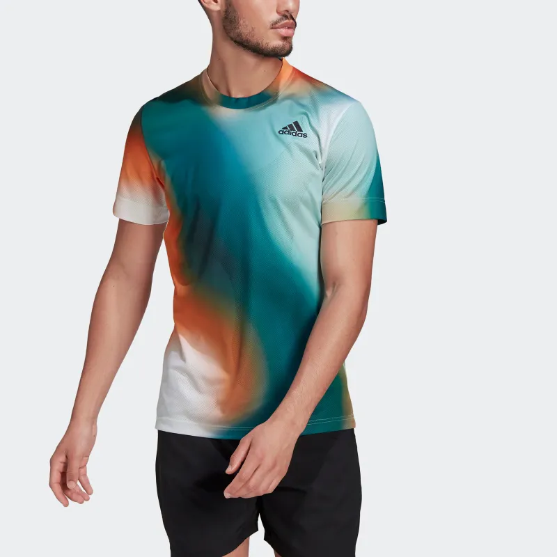 Adidas T-Shirt Men's White Black/Han Jade White Water Duck Green-2