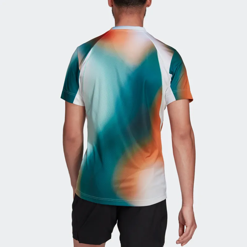 Adidas T-Shirt Men's White Black/Han Jade White Water Duck Green-3