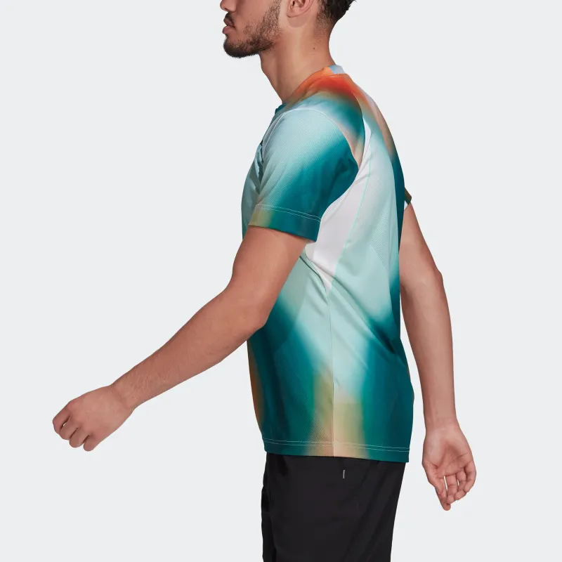 Adidas T-Shirt Men's White Black/Han Jade White Water Duck Green-5