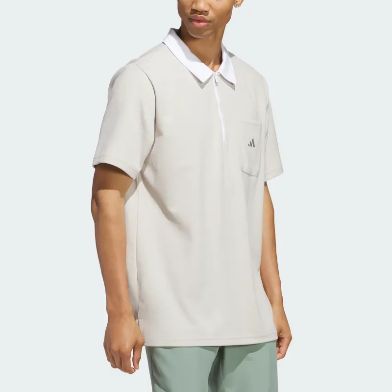 Adidas Free Shipping With AdiClub Essentials Quarter Zip Polo Shirt-3
