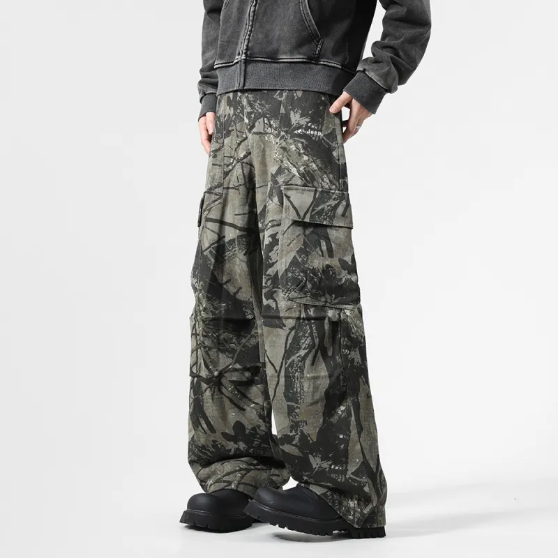 Jeep Jeans Unisex Falling Leaves Green Camouflage-5