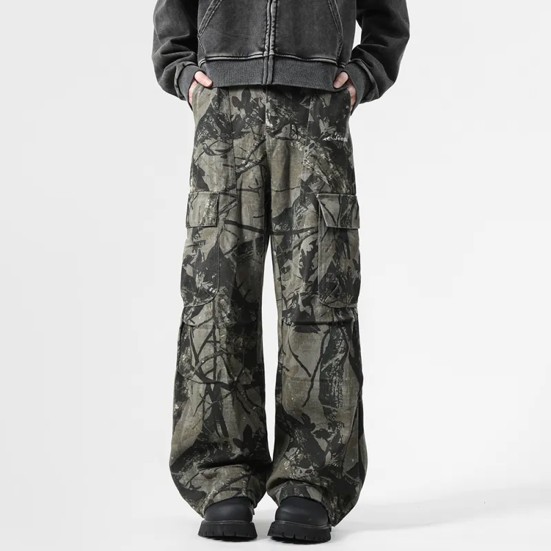 Jeep Jeans Unisex Falling Leaves Green Camouflage-2