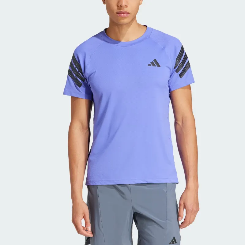 Adidas 3 StripesIcon T Shirt Men's Half Cobalt Blue/Black-2