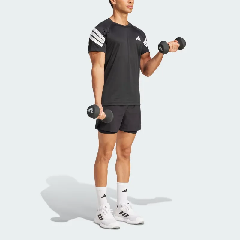 Adidas Icon3 Stripes T Shirt Men's Black/White-3