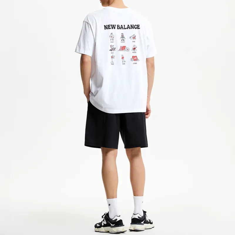 New Balance SEMI OVER FITUNI NB BOY T Shirt Unisex White-4