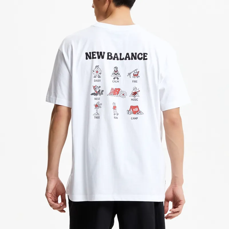 New Balance SEMI OVER FITUNI NB BOY T Shirt Unisex White-5