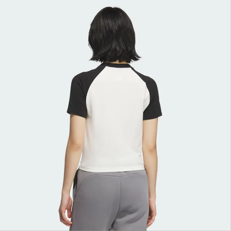 Adidas Raglan Sleeve T Shirt Women's Jade White/Black-1