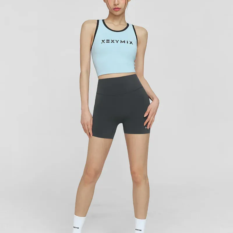 XEXYMIX Yoga Tank Top Women's Pink Blue-3