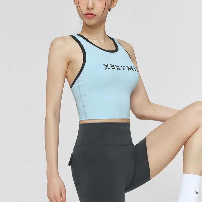 XEXYMIX Yoga Tank Top Women's Pink Blue-7