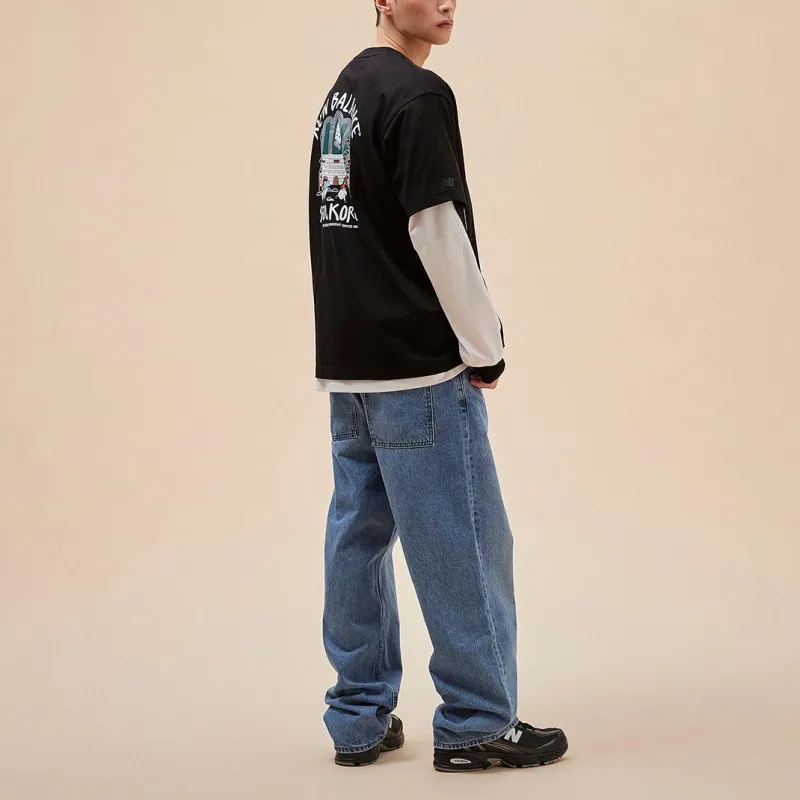 New Balance SEMI OVER FIT T Shirt Men's Black-4