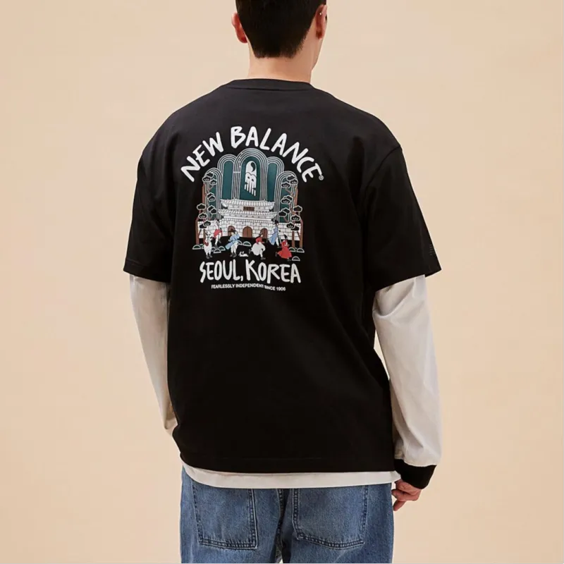 New Balance SEMI OVER FIT T Shirt Men's Black-6