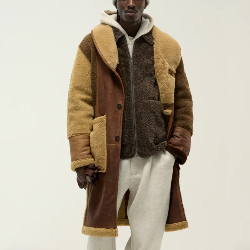 KITH Shearling Patchwork Becker Coat-2