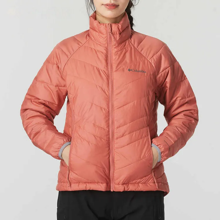 Columbia Water-Resistant Windproof Breathable Wear-Resistant Warm Windbreaker Jacket Women's Light Pink/Brick Red-1