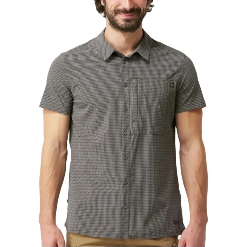DECATHLON 500 Series TRAVEL Shirt Men's Carbon Gray/Light Lime Gray-2