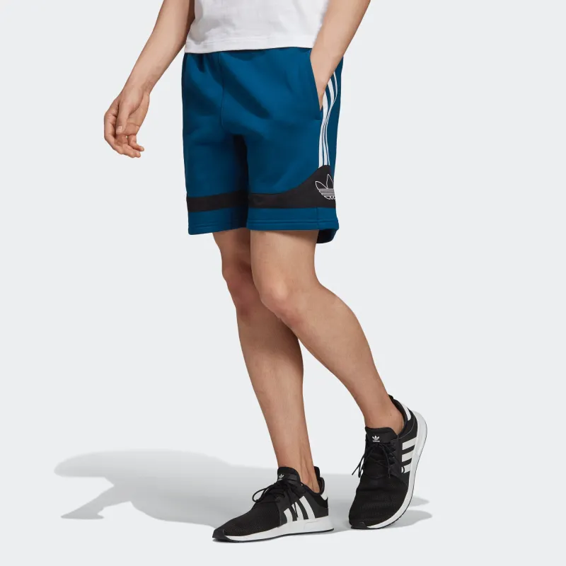 Adidas Originals Clover Series Outfit Casual Shorts Men's Legend Marine Blue/White-5