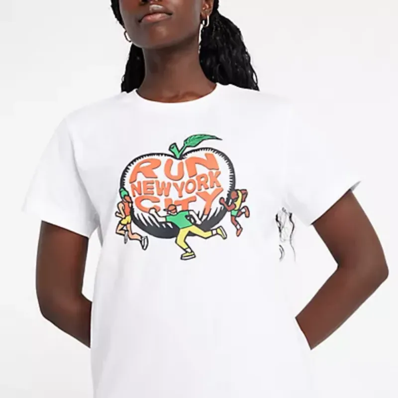 New Balance NYRR Boroughs Graphic T-Shirt Women's White-2