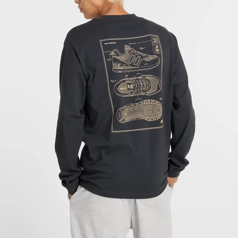 New Balance SketchNB 574 T Shirt Men's Black-1