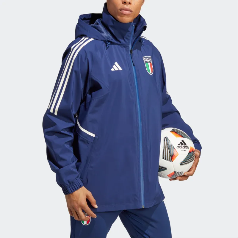 Adidas PerformanceItaly CONDIVO 22 RAIN JACKET Soccer Jerseys Men's Dark Blue-3