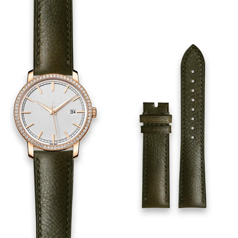 VAGENARI Watch Band Cow Leather Strap Compatibility With Jaeger LeCoultre 85520 40mm Unisex-2