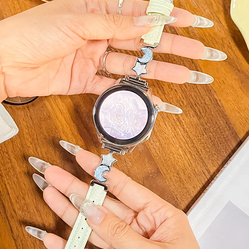 Yu Qing Stars Moon Collection OPPO Compatibility Watch Band 190mm Metal, Litchi Grain Texture-5