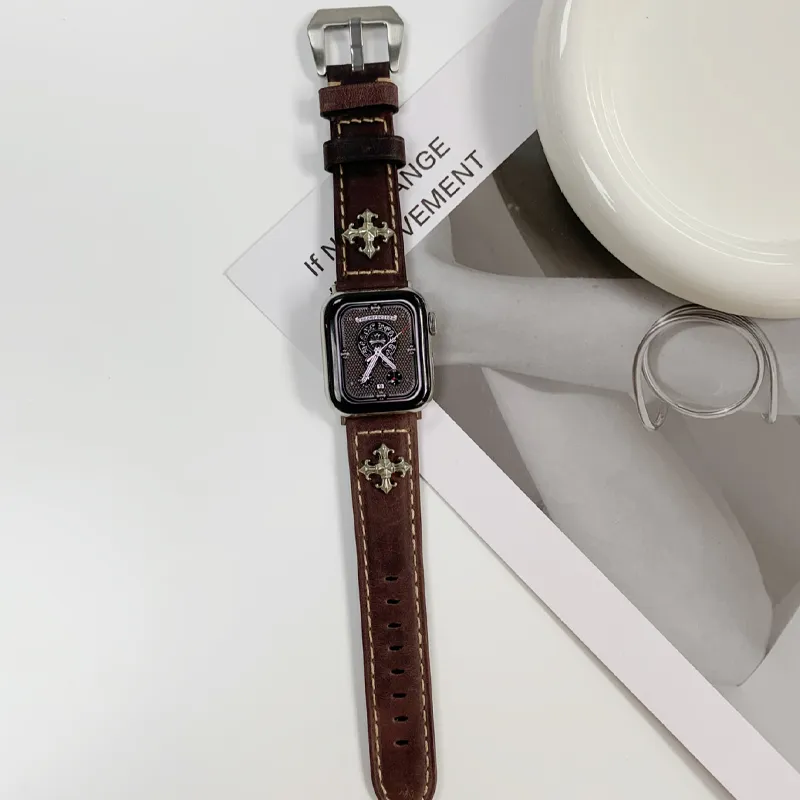 MSSM Apple Compatibility Watch Band 210mm Genuine Leather Material-4