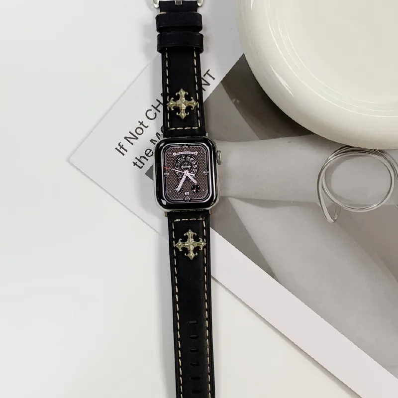 MSSM Apple Compatibility Watch Band 210mm Genuine Leather Material-2