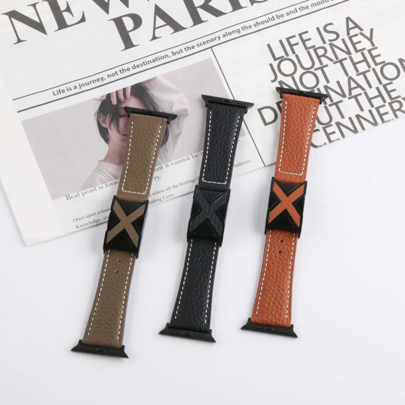 MSSM Watch Bands Apple Compatibility 210mm Genuine Leather Material-9