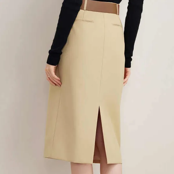 Goodland Casual Long Skirts Women's Light Khaki-2