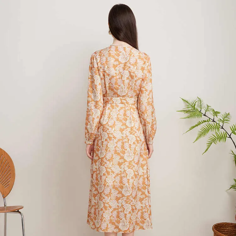 Goodland Long Sleeved Dresses Women's Orange-1