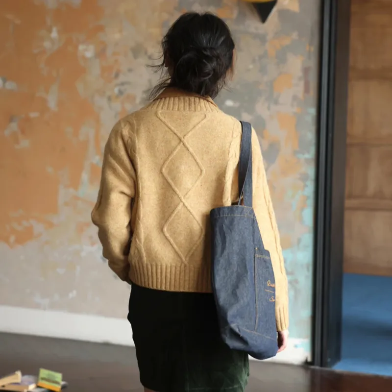 SOLIGHTER Cashmere Sweater Women's Antumn Leaves Yellow-1