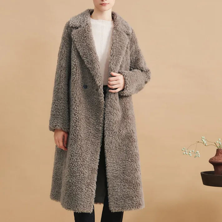 Yiner Coat Women's Light Silver Gray-2