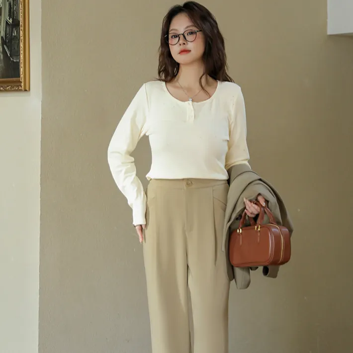 DAMABAIFENBAI Suit Trouser Women's Khaki-1