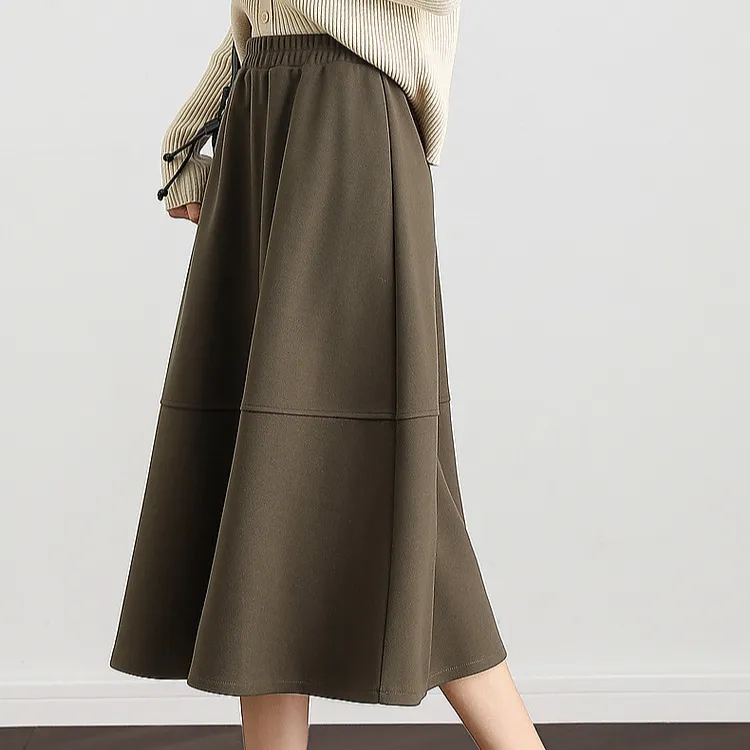 【dme】 Casual Long Skirts Women's Dark Brown-1