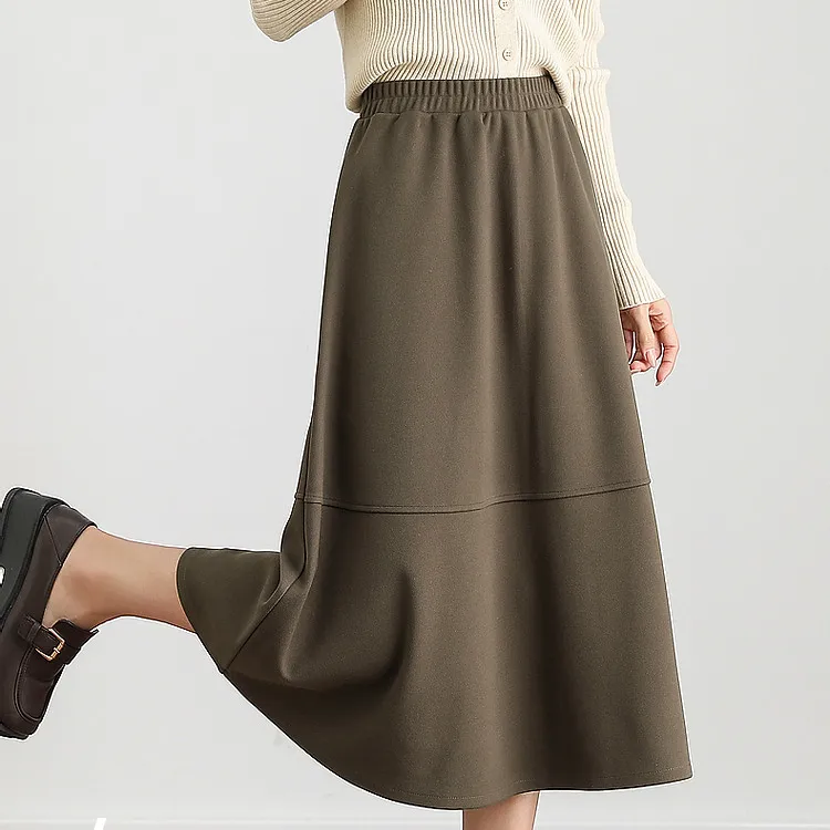 【dme】 Casual Long Skirts Women's Dark Brown-2